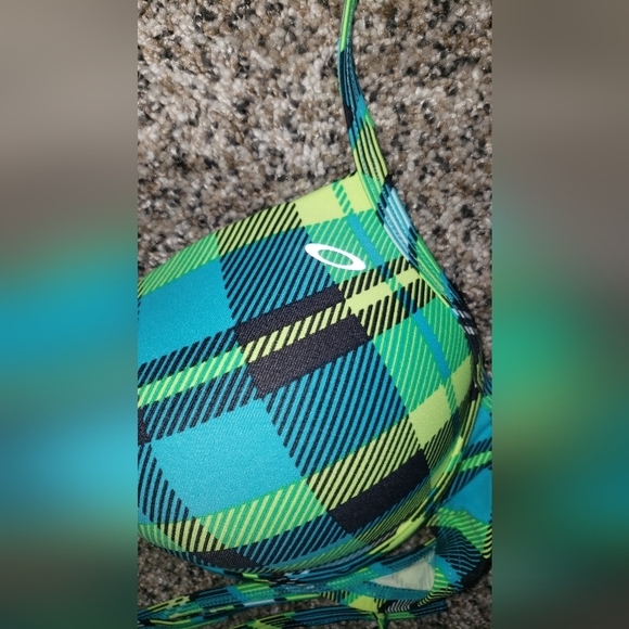 Oakley | Bright Plaid String Bikini Top - Picture 3 of 6